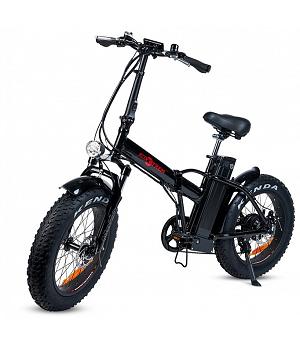 Bicicleta eléctrica 36v con ruedas gruesas plegable, NEGRA - LMTDF-03L